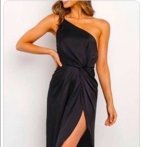 Black petal and pup dress